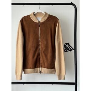 Johnstons of Elgin Cashmere Suede Bomber Jacket